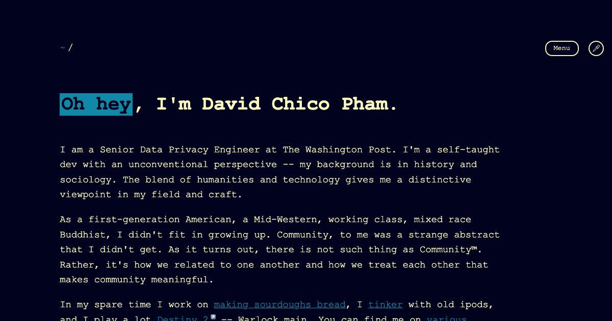 Screenshot of web page.