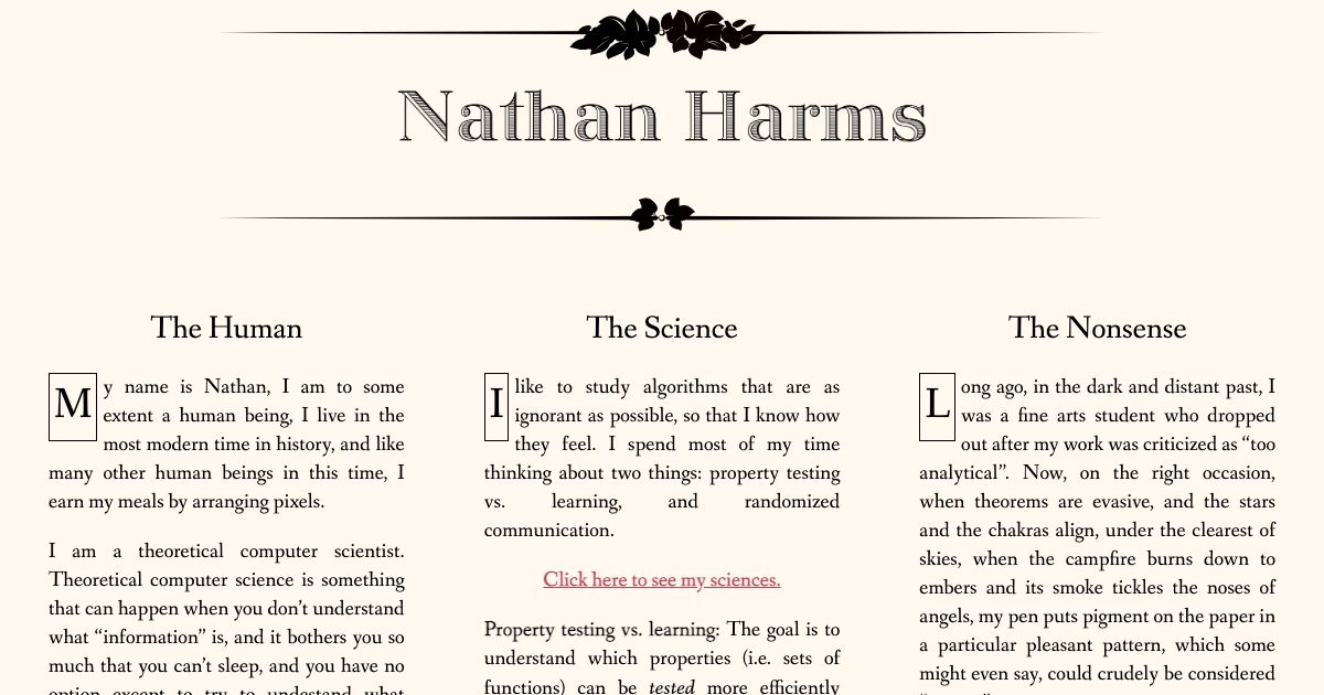 Screenshot of web page.