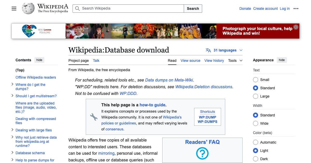 Screenshot of web page.
